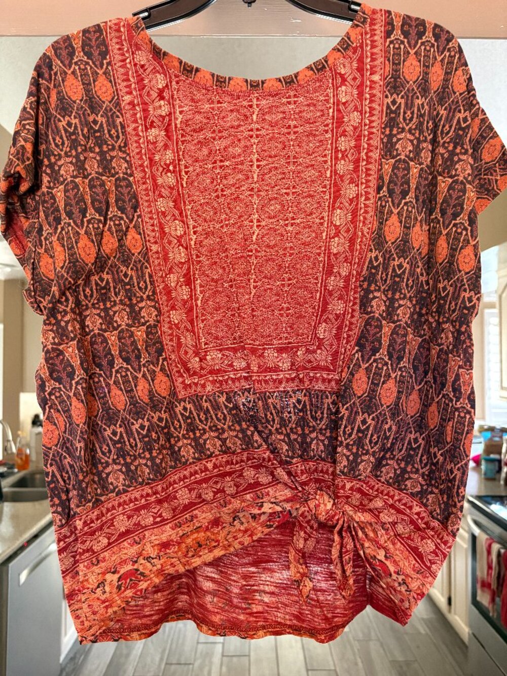 Lucky Brand Womens Boho Tie Bottom Top